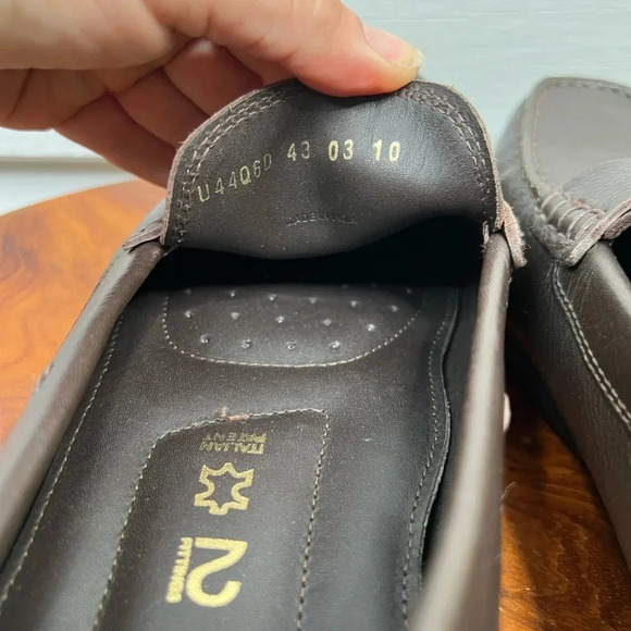 Geox Spherica Men's Coffee Brown Leather Loafers Size 10 Casual Slip-On New - Picture 8 of 10